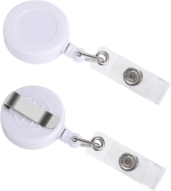 ABHA PRINT® 10 Pack Retractable YoYo ID Card Holder with Belt Clip & Key Ring (White)