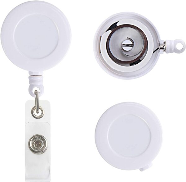 ABHA PRINT® 10 Pack Retractable YoYo ID Card Holder with Belt Clip & Key Ring (White) - Image 3