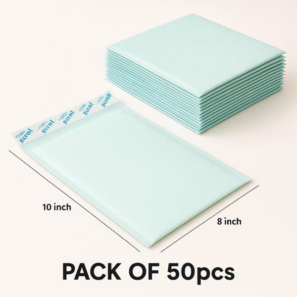 Self-Seal Business Envelope 10x8 inch – Sky Blue, 120 GSM | ABHA PRINT® - Image 2