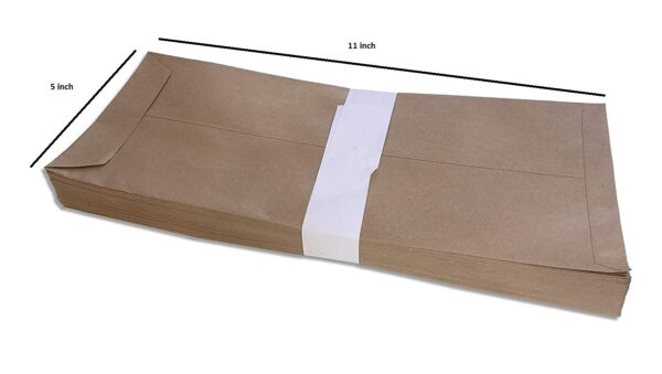 ABHA PRINT® Brown Kraft Paper Envelopes 11x5 Inch – 110 GSM, Pack of 50 | Heavy-Duty Office & Document Covers - Image 2