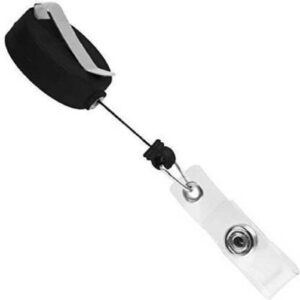 ABHA PRINT Pack of 10 –Round YoYo Black Retractable ID Card Holder