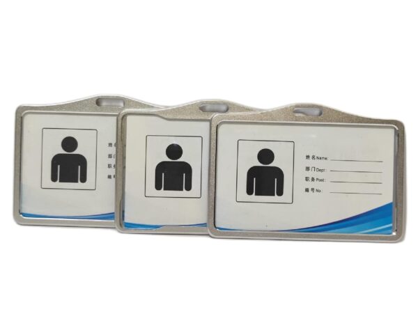 "ABHA PRINT® Aluminum Alloy ID Card Holder – (Silver, Pack of 3)