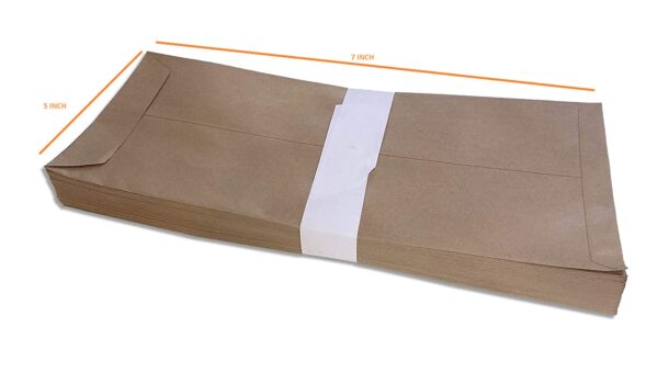 ABHA PRINT® Brown Kraft Paper Envelopes 7x5 Inch – 110 GSM, Pack of 50 | Heavy-Duty Office & Document Covers - Image 2
