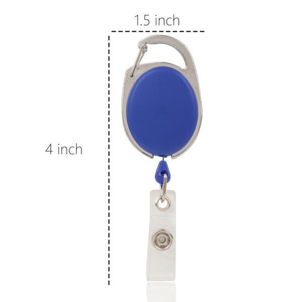 ABHA PRINT YoYo Ovel, Retractable Reel ID Card Holder - Set of 3 Nos (BlUE) - Image 4