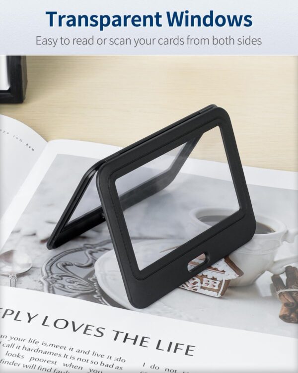 ABHA PRINT® Dual-Sided ID Card Holder – Rigid Horizontal Badge Protector (Black) - Image 3