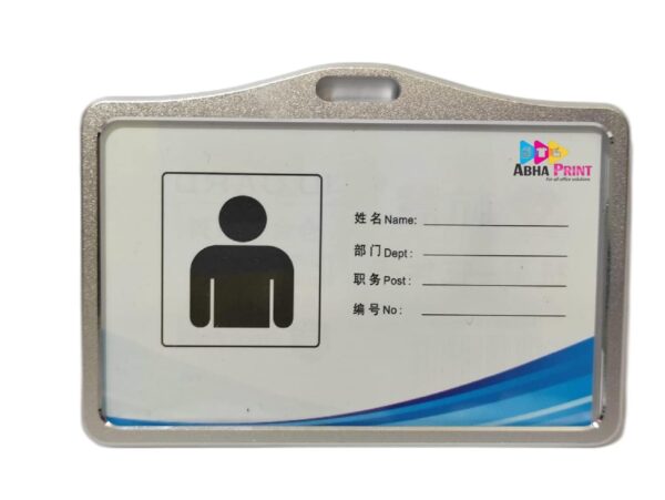 "ABHA PRINT® Aluminum Alloy ID Card Holder – (Silver, Pack of 3) - Image 2