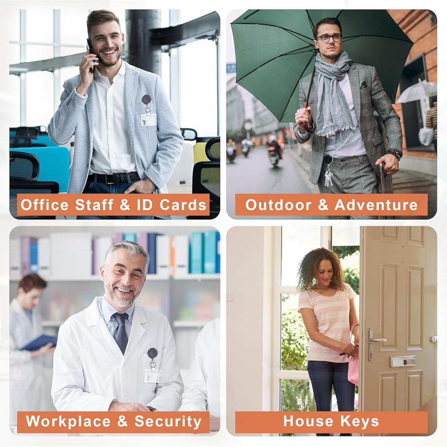 ABHA PRINT® Metal Badge Reel – Heavy Duty Retractable ID Card Holder with Clip & Hook - Image 10