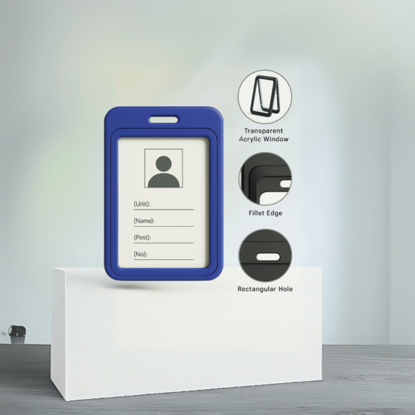 ABHA PRINT® Vertical ID Card Holder – Pack of 5 (Blue) - Image 3