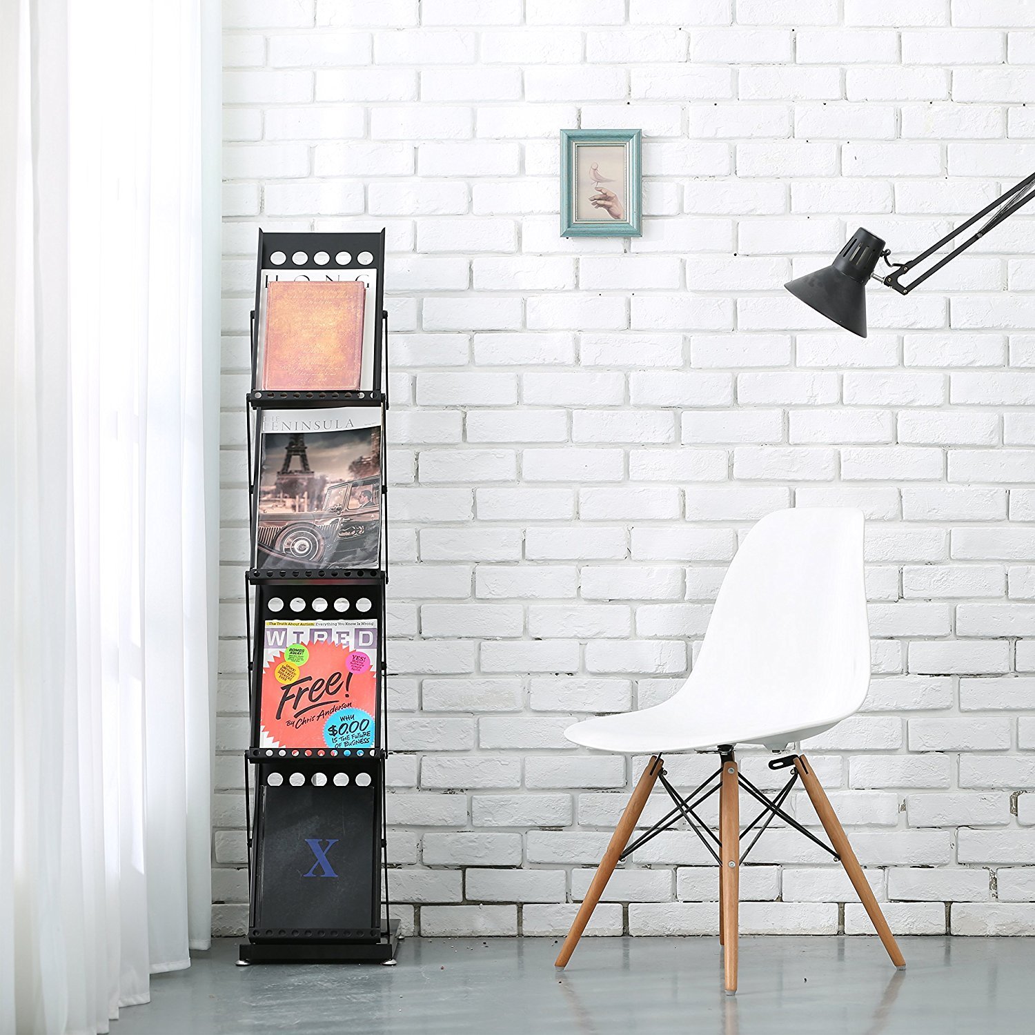 ABHA PRINT® Metal Catalogue Stand – Foldable Black Display Rack (Brochures & Magazines) - Image 5