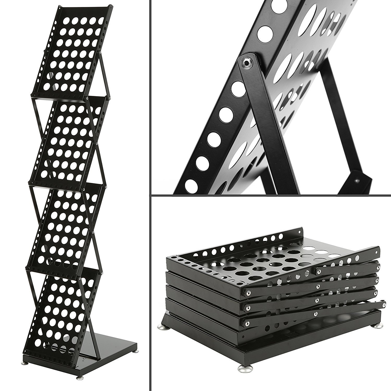 ABHA PRINT® Metal Catalogue Stand – Foldable Black Display Rack (Brochures & Magazines) - Image 6