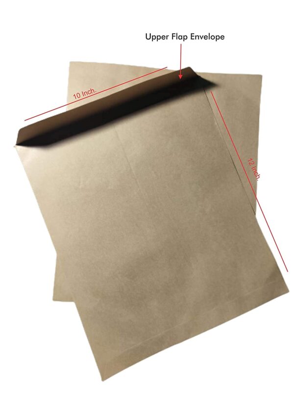 ABHA PRINT® Brown Kraft Paper Envelopes 12x10 Inch – 110 GSM, Pack of 50 | Heavy-Duty Office & Document Covers - Image 2