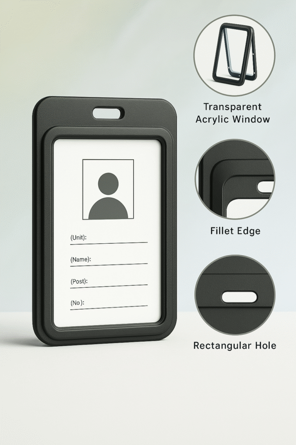 ABHA PRINT® Vertical ID Card Holder – Pack of 5 (White) - Image 3