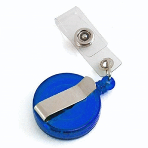ABHA PRINT Pack of 10 – Round YoYo Blue Retractable ID Card Holder