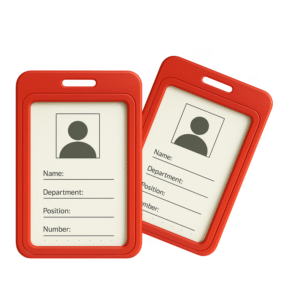 ABHA PRINT® Vertical ID Card Holder – Pack of 5 (Red)