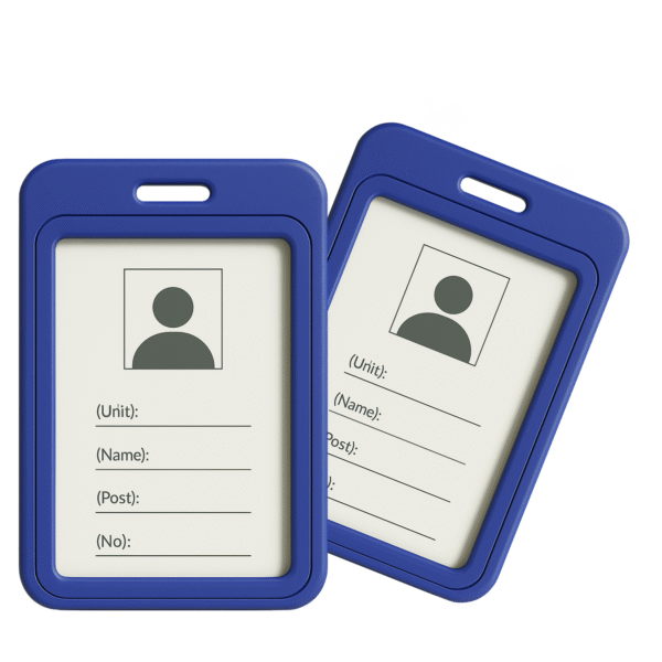 ABHA PRINT® Vertical ID Card Holder – Pack of 5 (Blue)