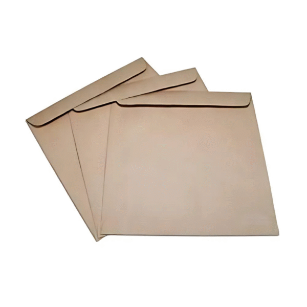 ABHA PRINT® Brown Kraft Paper Envelopes 12x10 Inch – 110 GSM, Pack of 50 | Heavy-Duty Office & Document Covers