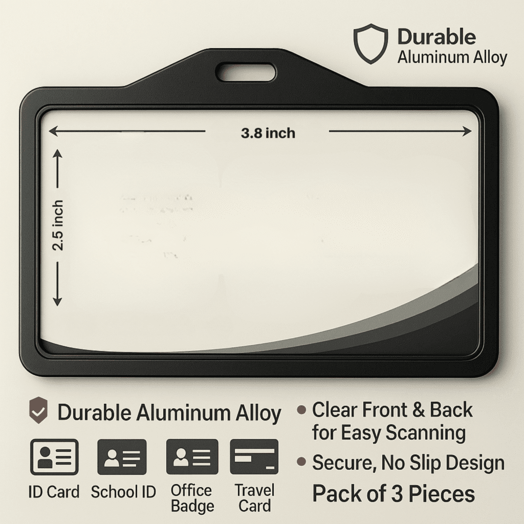 metal horizontl id card holder