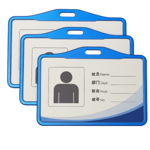 ABHA PRINT® Aluminum Alloy ID Card Holder (Blue, Pack of 3)