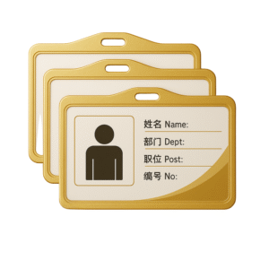 ABHA PRINT® Aluminum Alloy ID Card Holder - (Gold, Pack of 3)