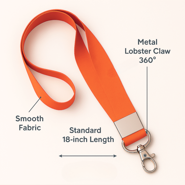 Orange Lanyards with Badge Clip – Pack of 10 | ABHA PRINT® - Image 2