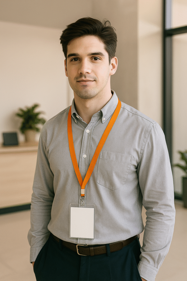 Orange Lanyards with Badge Clip – Pack of 10 | ABHA PRINT® - Image 4