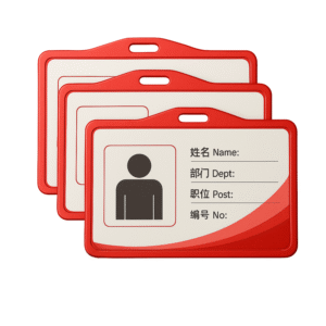 ABHA PRINT® Aluminum Alloy ID Card Holder - (Red, Pack of 3)