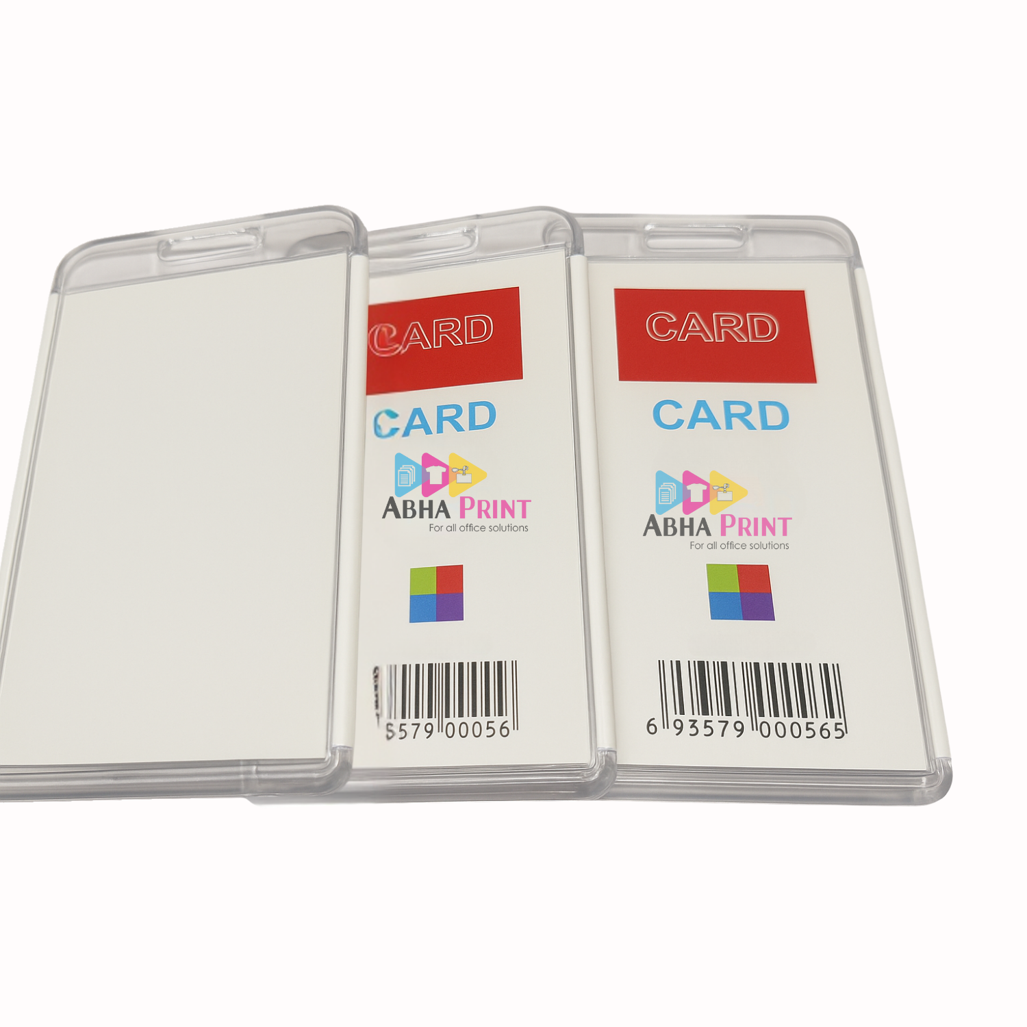 ABHA PRINT Premium Plastic ID Card Holder Pack of 3 pcs. (Vertical) (White) - Image 2