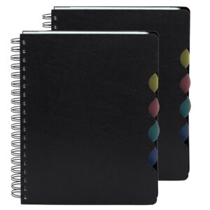 ABHA PRINT® A5 5‑subject spiral notebook, 300 pages, FSC paper, lay‑flat wiro, soft cover, pen holder