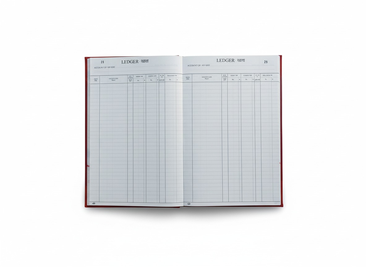 Compact Ledger Book for Daily Accounting, Cashbook & Record Keeping by ABHA PRINT®