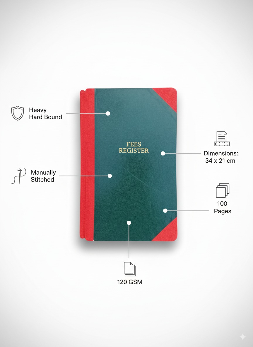 ABHA PRINT® Fees Record Register – 100 Pages, 34×21 cm | Hardbound Account Book - Image 3