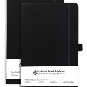 ABHA PRINT® B5 executive hardbound PU leather notebook diary with pen loop, elastic band, ribbon bookmark, 192 pages, 80 GSM