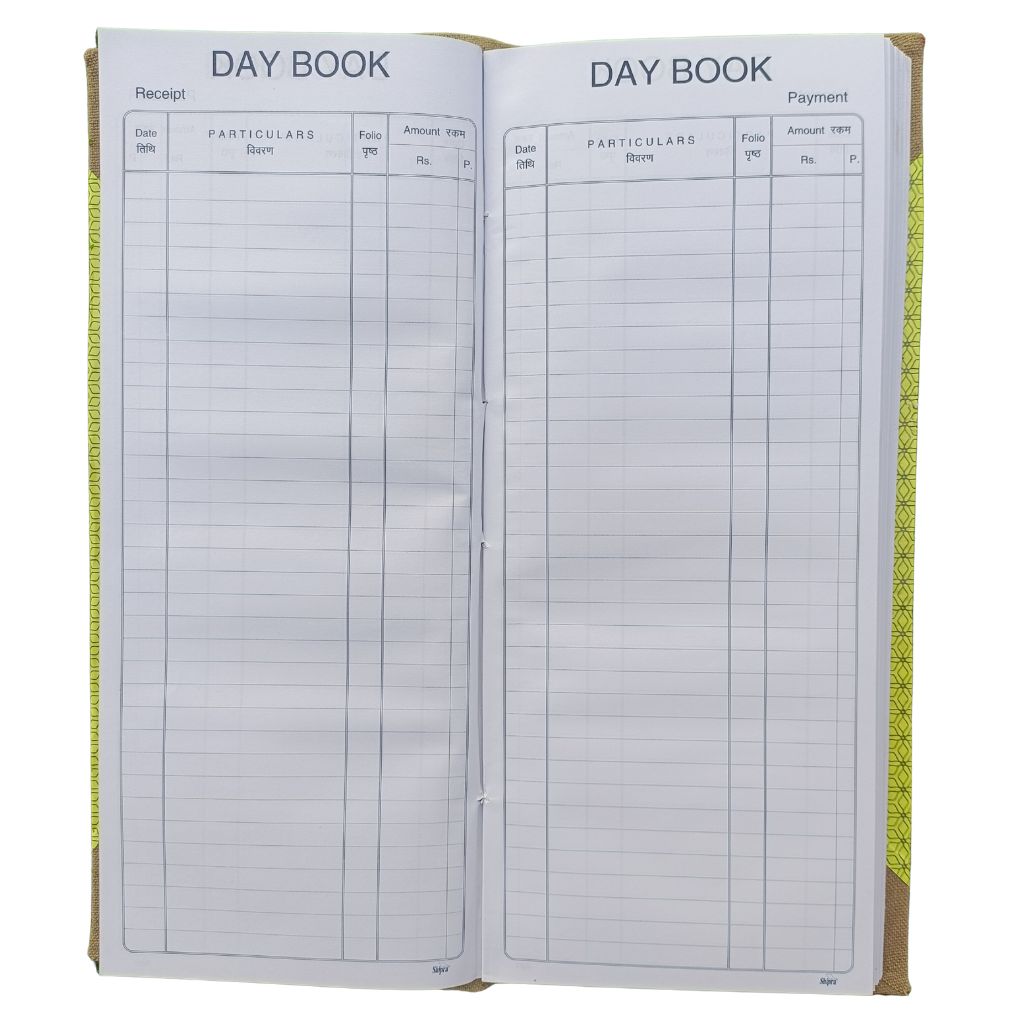 ABHA PRINT Day/Stock Book hard bound register with Amount Column, 32 × 20 cm, 200 pages