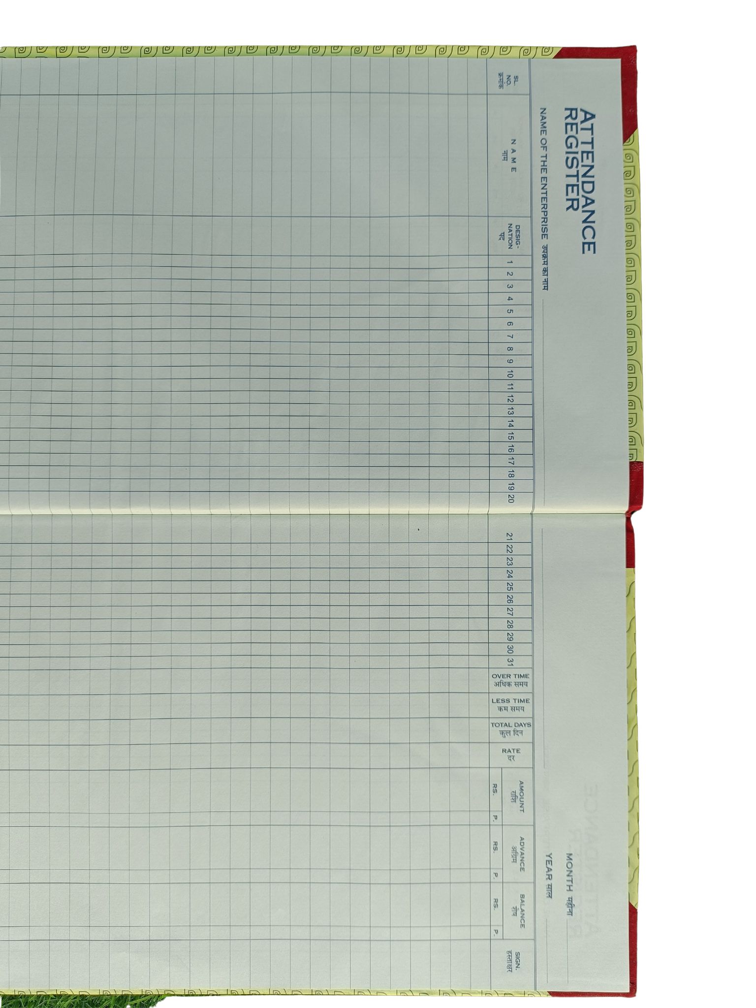 ABHA PRINT® Daily Attendance Register Hard Bound, 70 GSM Ledger Paper - Image 3