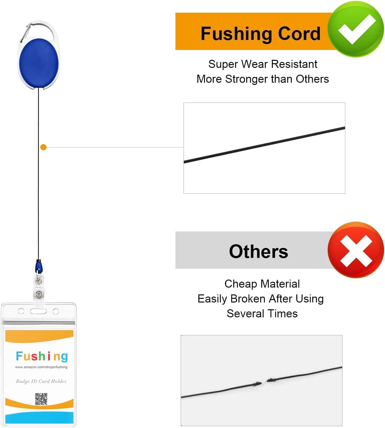 ABHA PRINT® Retractable ID Badge Holder – Hard Transparent Horizontal Card Holder with Yo-Yo Clip - Image 5