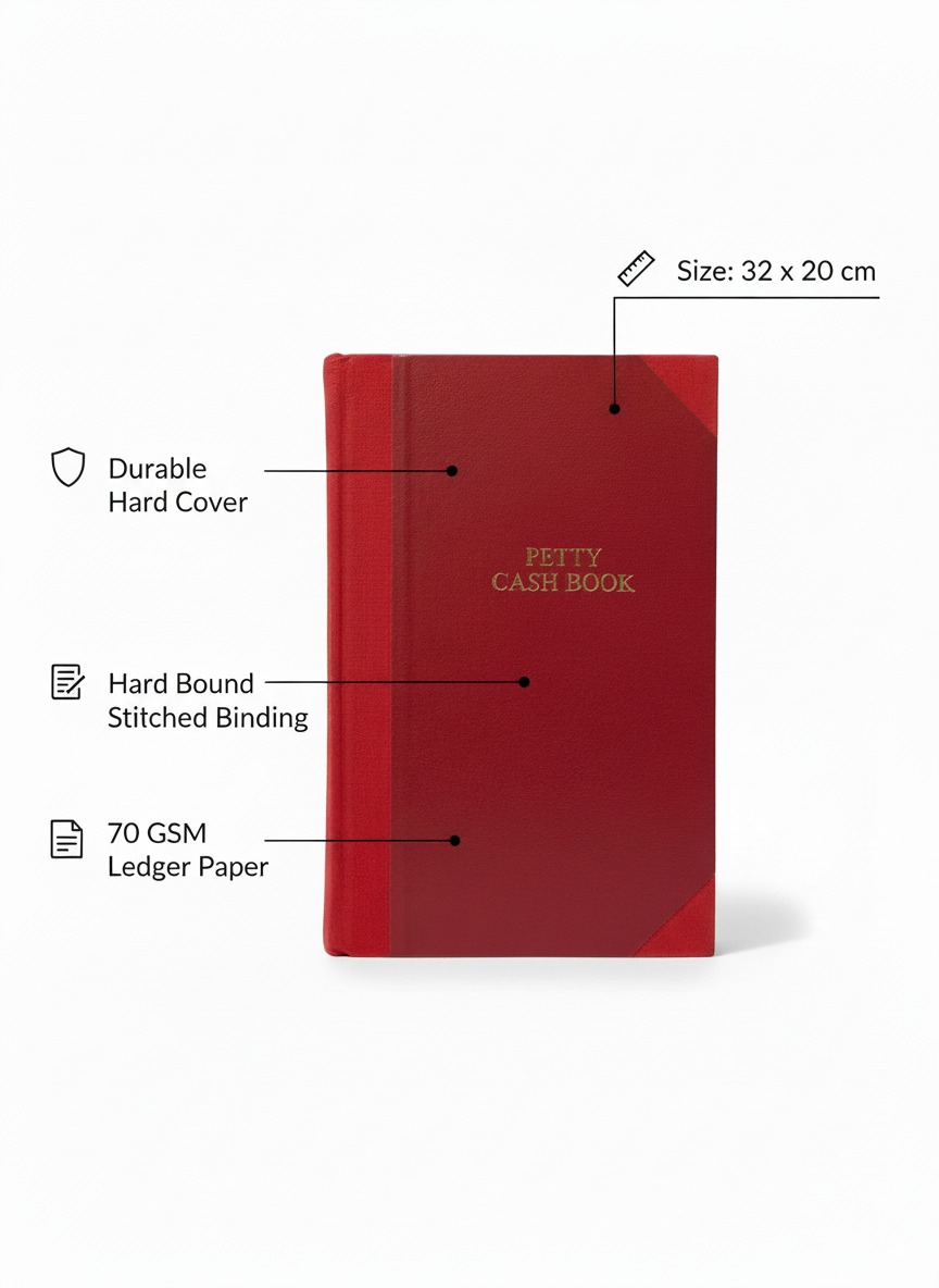 ABHA PRINT® Petty Cash Register – 120 Pages, 32×20 cm | Hard Bound Ledger Book - Image 3