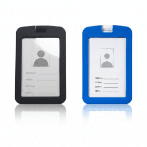 ABHA PRINT® Silicone ID Card Holder – Vertical Badge Holder with Lanyard Slot