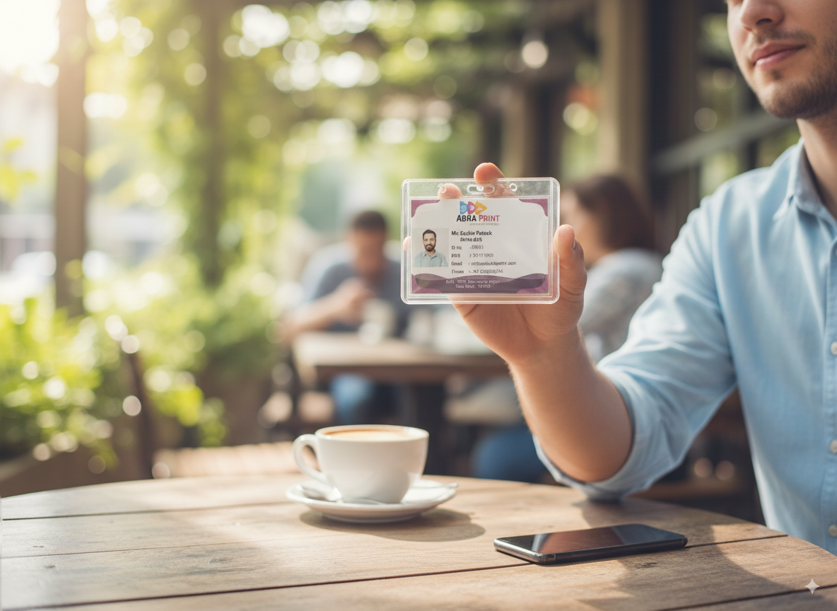 ABHA PRINT® Hard Plastic ID Card Holder – Transparent Horizontal Badge Cover - Image 3