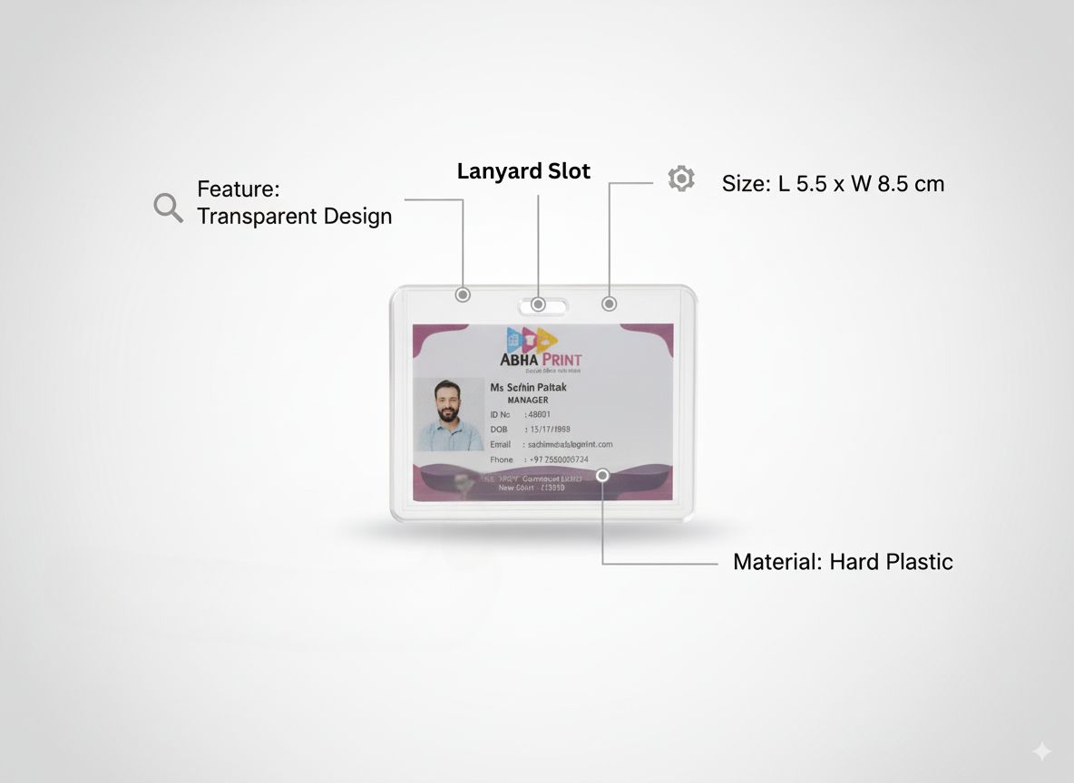 ABHA PRINT® Retractable ID Badge Holder – Hard Transparent Horizontal Card Holder with Yo-Yo Clip - Image 6