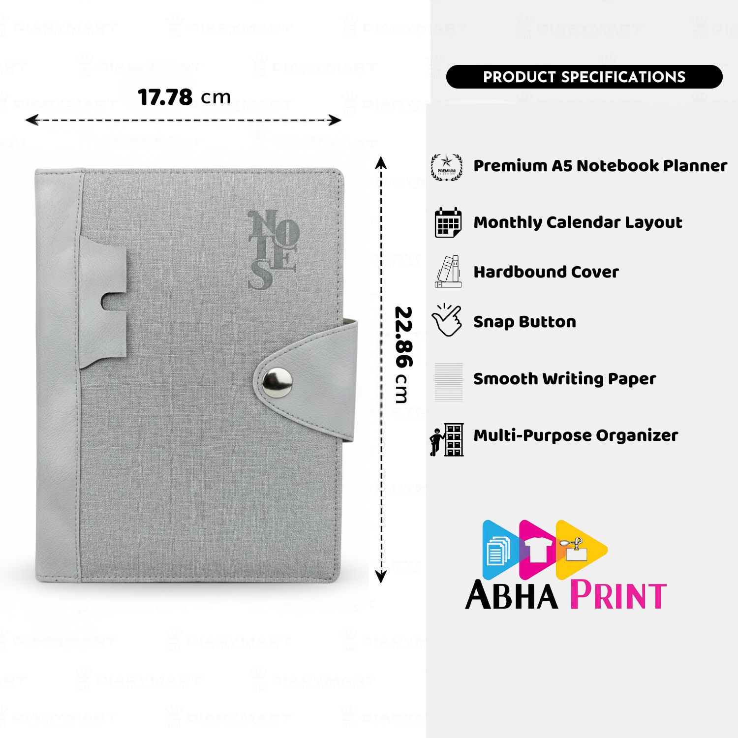 ABHA PRINT® Premium Hardbound Notebook Planner – A5 Size 17.8×22.8 cm – Daily Notes & Calendar Organizer - Image 3