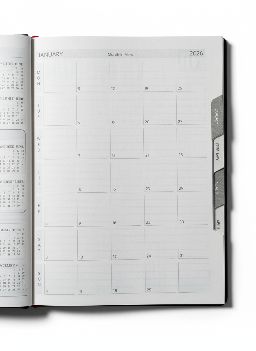 ABHA PRINT® 2026 Executive Diary – Premium 7×9 inch Hardbound Month & Day Planner with Tabs and Maps - Image 5