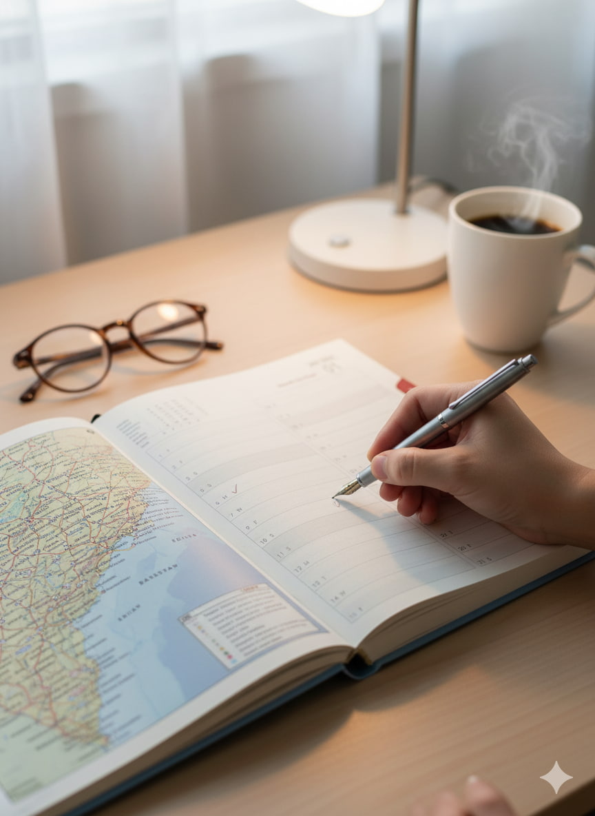 ABHA PRINT® Executive Planner 2026 Hardbound – 7×9" Daily & Monthly Planner with Tabs, Maps & Ribbon - Image 5