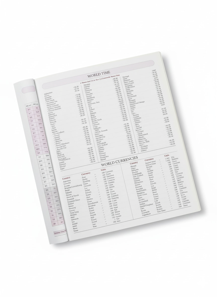 ABHA PRINT® 2026 Planner Diary – 7×9 inch Hardbound Cover with Monthly Tabs ABHA PRINT® 2026 Planner Diary – Financial Summary and Map Pages ABHA PRINT® 2026 Planner Diary – Daily Layout with ISD Codes and Reference Tables