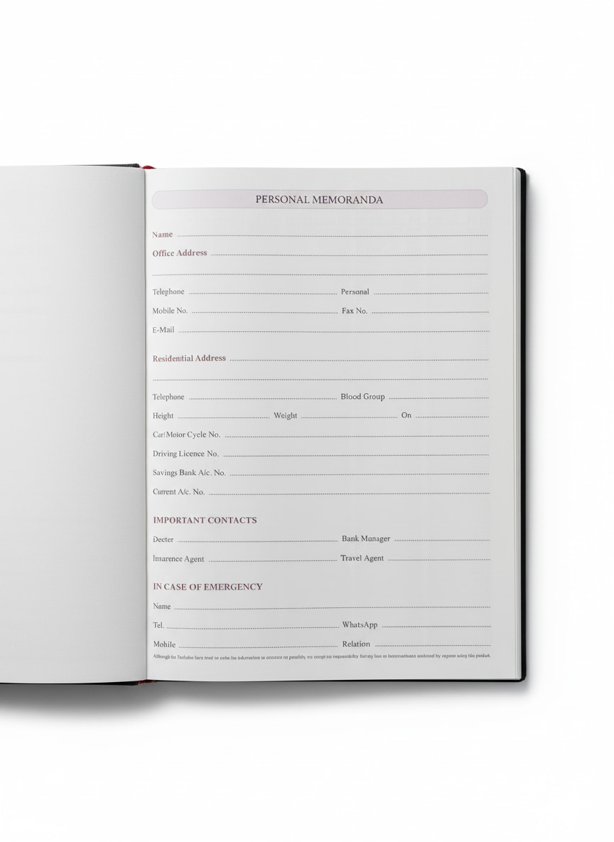 ABHA PRINT® 2026 Planner Diary – 7×9 inch Hardbound Cover with Monthly Tabs ABHA PRINT® 2026 Planner Diary – Financial Summary and Map Pages ABHA PRINT® 2026 Planner Diary – Daily Layout with ISD Codes and Reference Tables