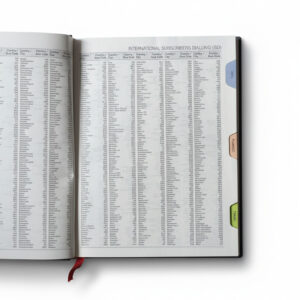 ABHA PRINT® 2026 Business Organiser Diary – 7×9 inch Dual-Tone Hardbound Cover ABHA PRINT® 2026 Business Organiser Diary – Travel Log and ISD Directory Pages ABHA PRINT® 2026 Business Organiser Diary – Daily Planning Layout with Ribbon Bookmark