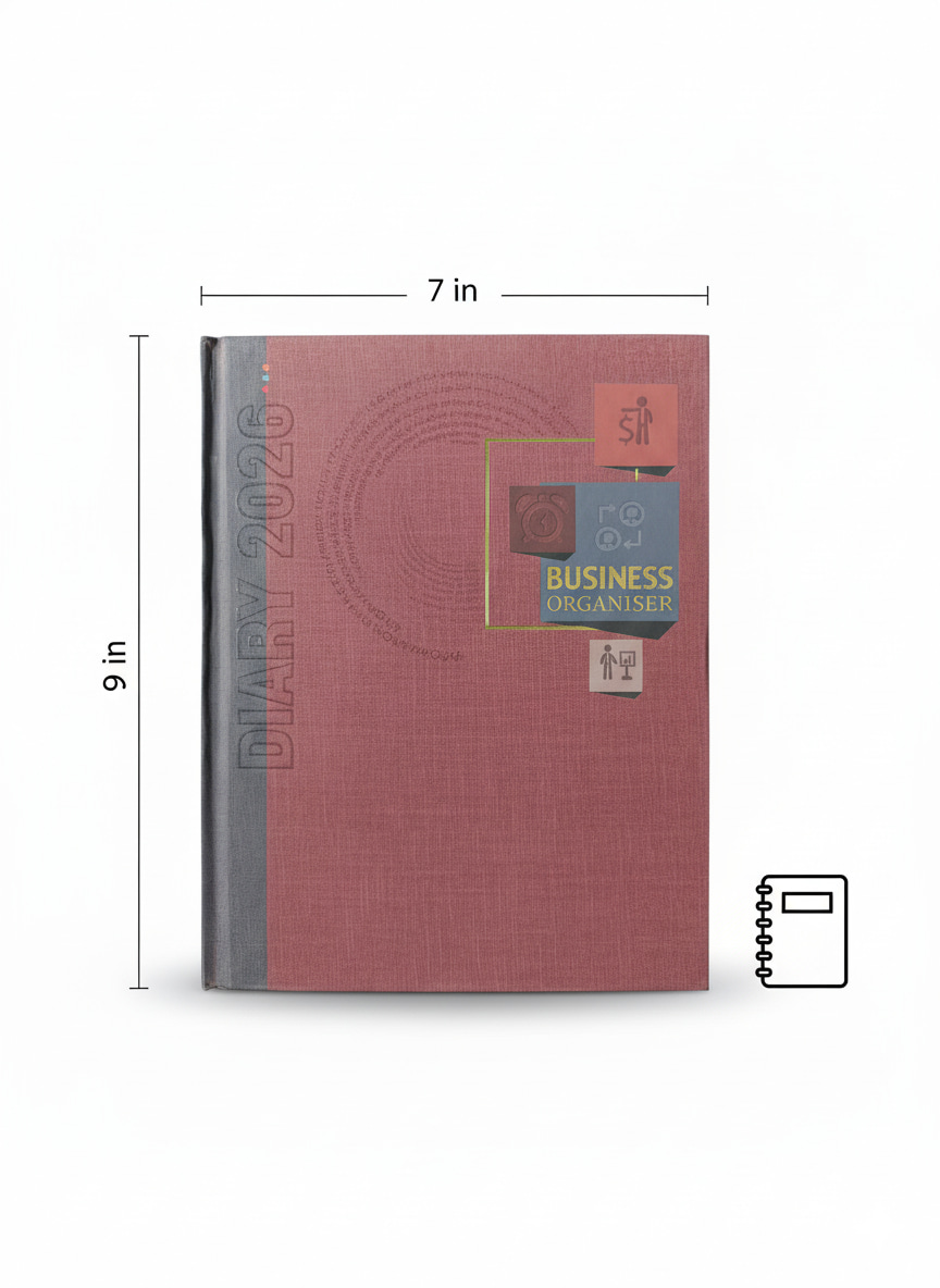 ABHA PRINT® 2026 Business Organiser Diary – 7×9 inch Hardbound Daily Planner with Travel Log, ISD Directory & Ribbon Bookmark - Image 3