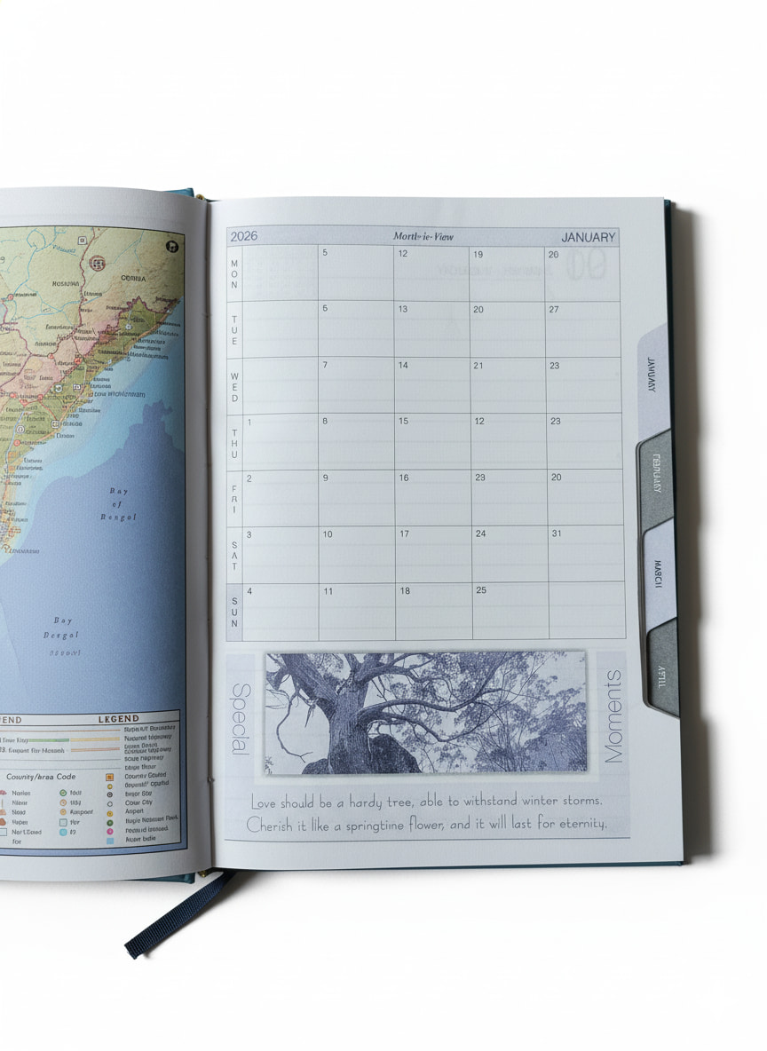 ABHA PRINT® 2026 Special Moments Diary – 7×9 inch Inspirational Planner with Quotes, Tabs & Maps - Image 4