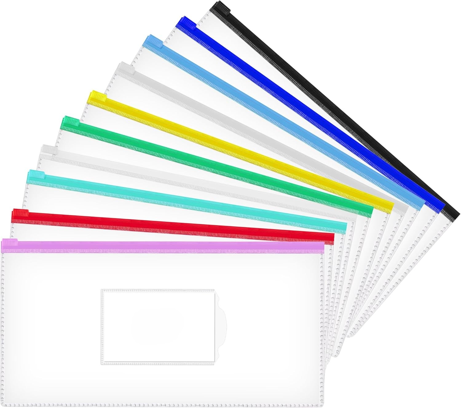 BHA PRINT® A6 Poly Zip Envelope 10 Pack Multicolor PVC Zipper Pouches